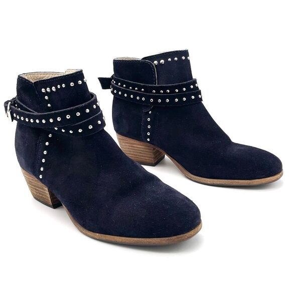 Boden Keira Studded Ankle Booties Ink Dark Navy Suede Women’s Size 38 EU | 7 US - Picture 16 of 16